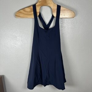 Outdoor Voices Athletic Exercise Dress Built-In Shorts Lined Navy Womens Large